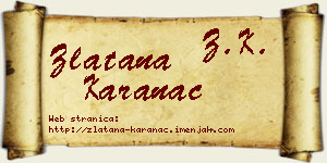 Zlatana Karanac vizit kartica